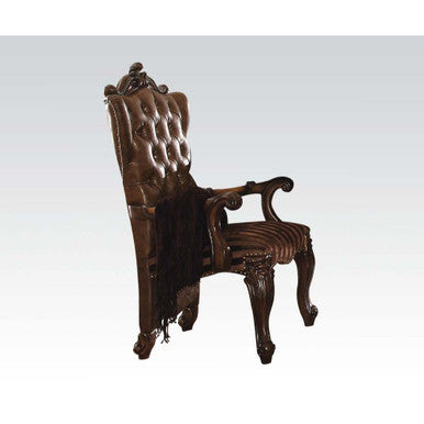 ACME 61103 Versailles Arm Chair (Set-2), 2-Tone Brown PU & Fabric ACME Furniture