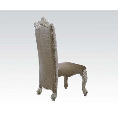 ACME 61132 Versailles Side Chair (Set-2), Vintage Gray PU/Fabric & Bone White ACME Furniture
