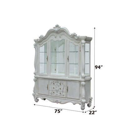 ACME 61134 Versailles Hutch & Buffet, Bone White (1Set/2Ctn)  2