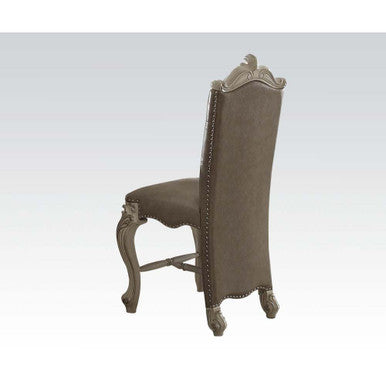 ACME 61152 Versailles Counter Height Chair (Set-2), Vintage Gray PU & Bone White ACME Furniture