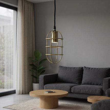 Gold Single Metal Dimmable Ceiling Light With Antiqued Brass Shades HomeRoots
