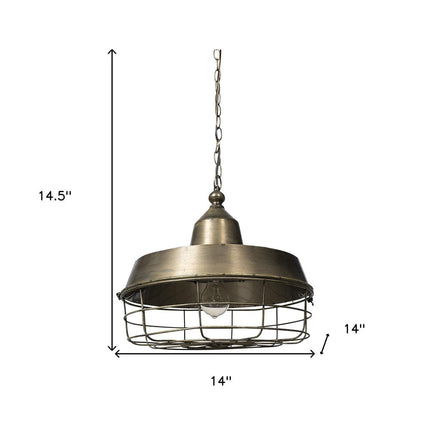Gold Single Metal Dimmable Ceiling Light With Gold Shades HomeRoots