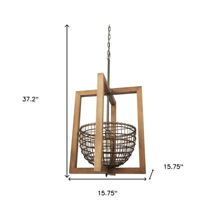 Brown Single Metal Dimmable Ceiling Light With Brown Shades HomeRoots