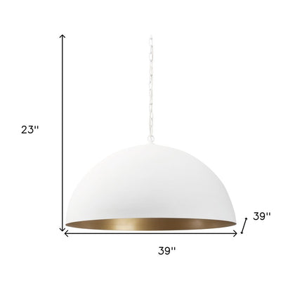 White Single Metal Dimmable Ceiling Light With White Shades HomeRoots