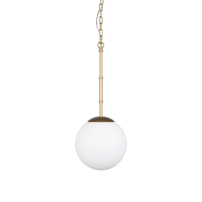 Gold And White Single Metal Dimmable Ceiling Light With White Shades HomeRoots