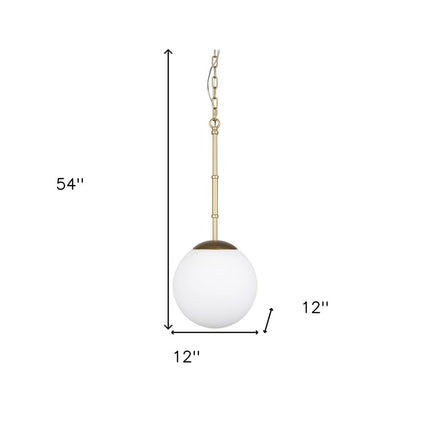 Gold And White Single Metal Dimmable Ceiling Light With White Shades HomeRoots