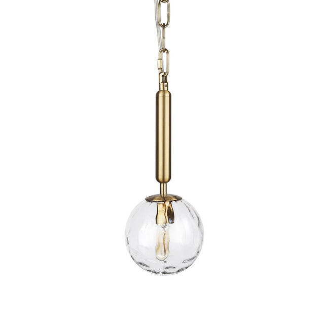 Clear And Gold Single Metal Dimmable Ceiling Light With Clear Shades HomeRoots