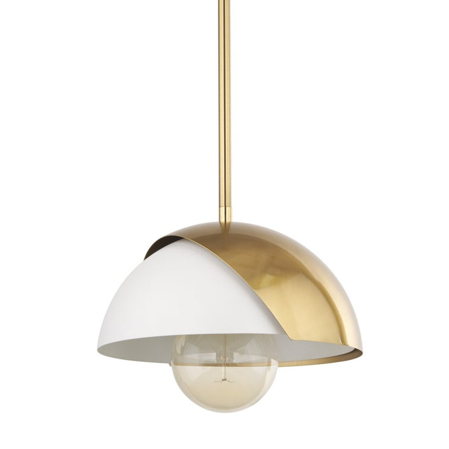 Brass And White Single Metal Dimmable Ceiling Light With White Shades HomeRoots