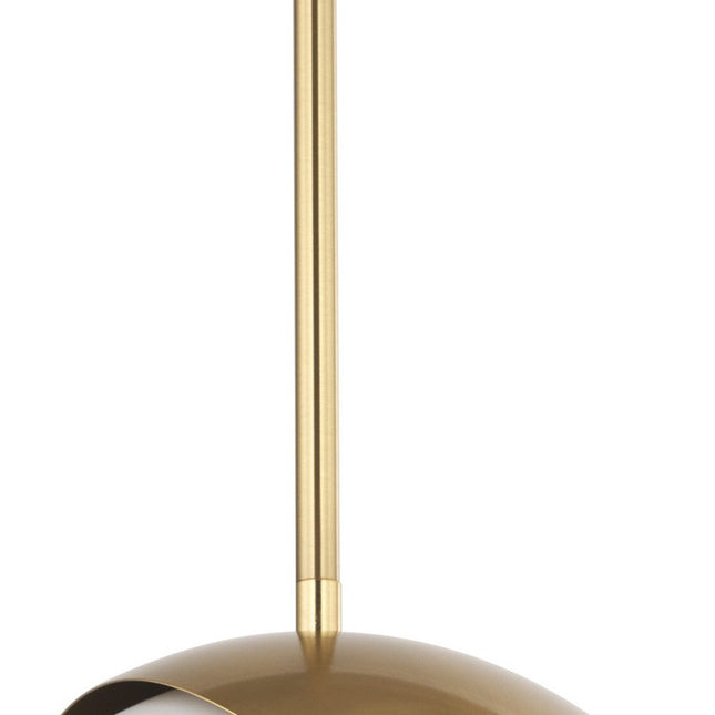 Brass And White Single Metal Dimmable Ceiling Light With White Shades HomeRoots