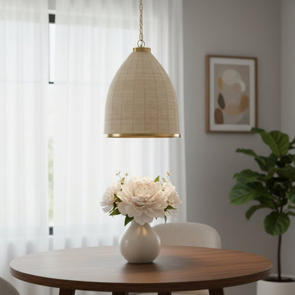 Brown Single Metal Dimmable Ceiling Light With Brown Shades HomeRoots