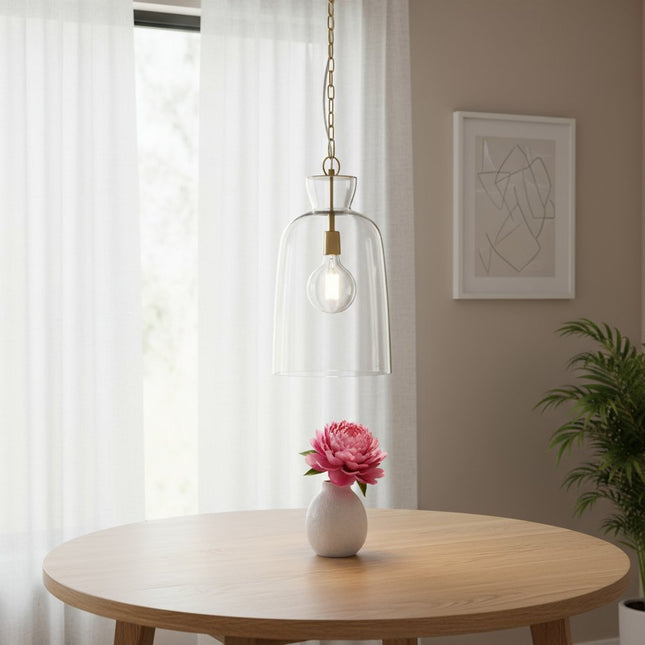 Clear Single Glass Dimmable Ceiling Light With Clear Shades HomeRoots