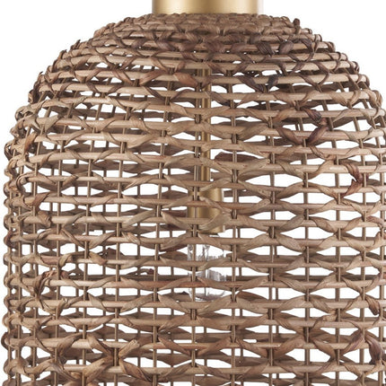Brown Watergrass Rattan Dimmable Single Pendant Light HomeRoots