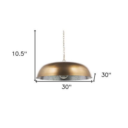 Gold Single Metal Dimmable Ceiling Light With Gold Shades HomeRoots