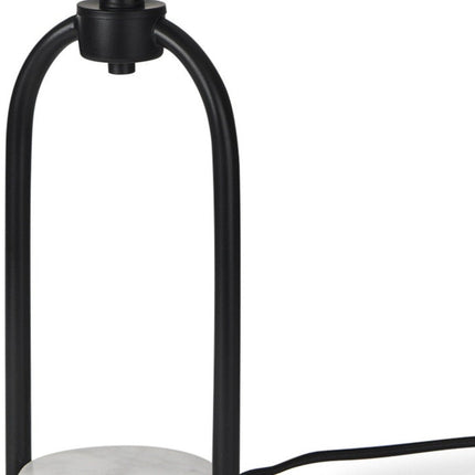 22" Black Round Bedside Lamp With Drum Shade HomeRoots