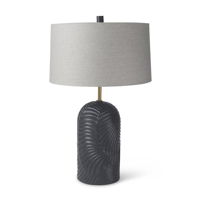29" Navy Blue Round Bedside Lamp With Drum Shade HomeRoots
