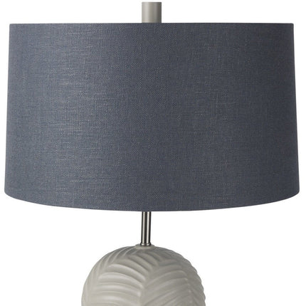 29" Beige Round Bedside Lamp With Drum Shade HomeRoots