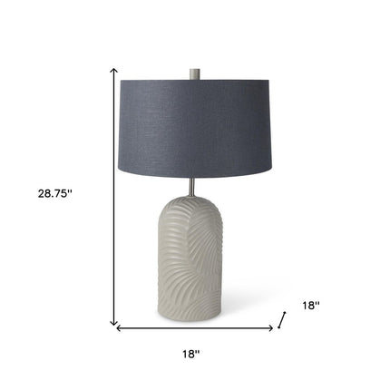 29" Beige Round Bedside Lamp With Drum Shade HomeRoots