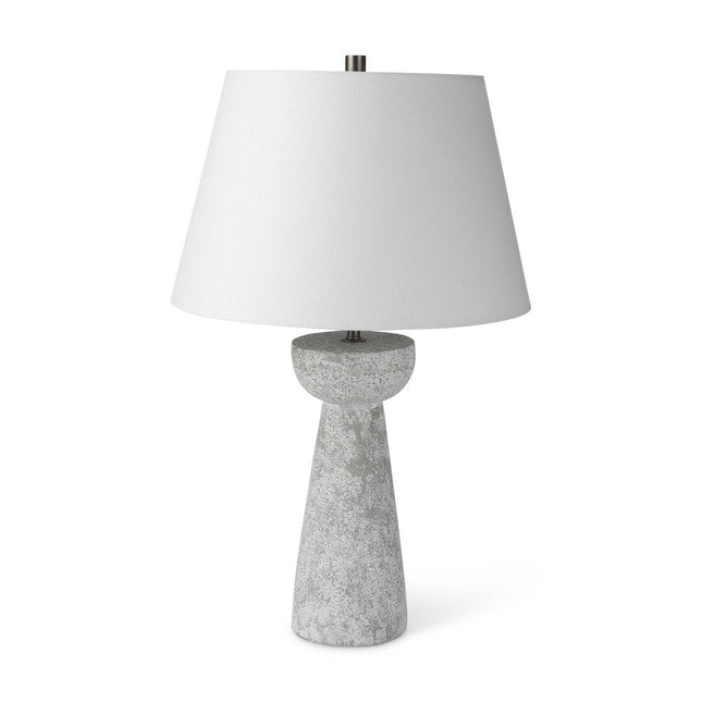 27" Gray Round Bedside Lamp With Empire Shade HomeRoots