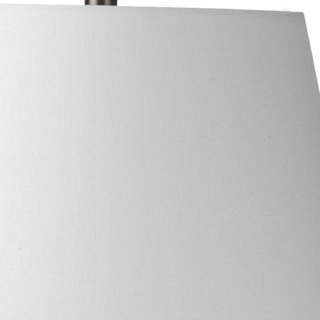 27" Gray Round Bedside Lamp With Empire Shade HomeRoots