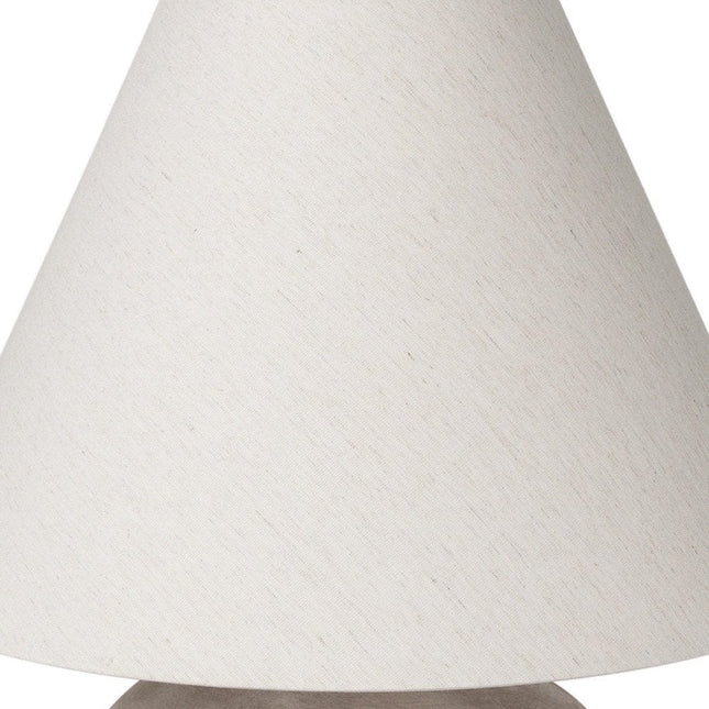28" Beige Round Bedside Lamp With Drum Shade HomeRoots