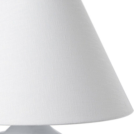 11" White Round Bedside Lamp With Empire Shade HomeRoots