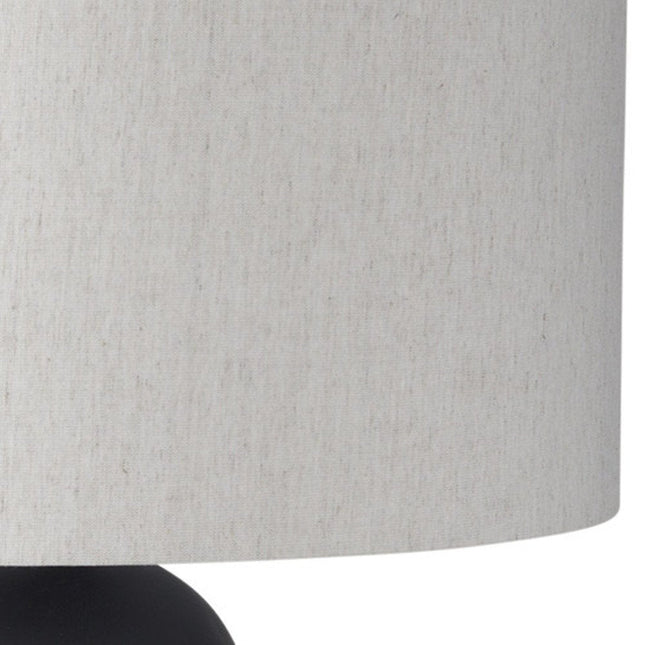 30" Black Round Bedside Lamp With Drum Shade HomeRoots