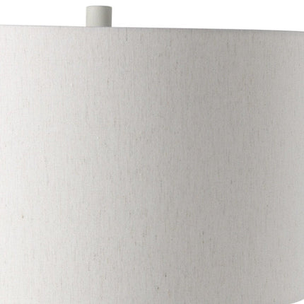 30" Cream Round Bedside Lamp With Drum Shade HomeRoots