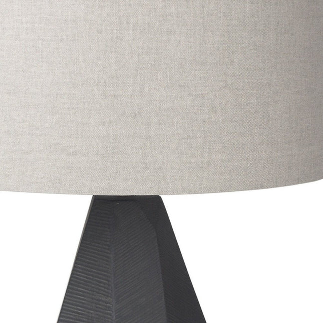 30" Black Round Bedside Lamp With Drum Shade HomeRoots