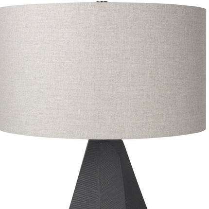 30" Black Round Bedside Lamp With Drum Shade HomeRoots