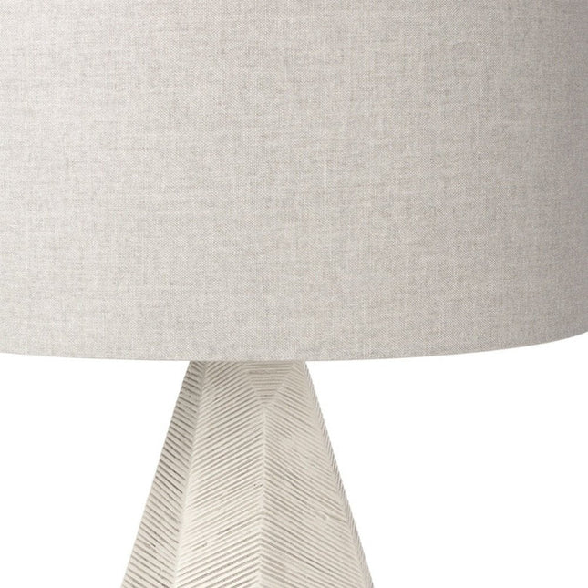 30" Cream Round Bedside Lamp With Drum Shade HomeRoots
