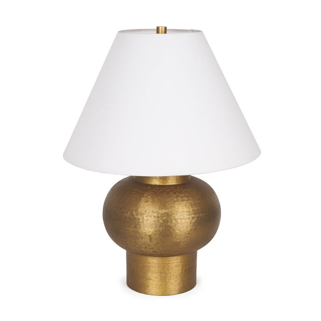 26" Gold Round Bedside Lamp With Bell Shade HomeRoots