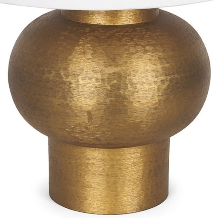 26" Gold Round Bedside Lamp With Bell Shade HomeRoots