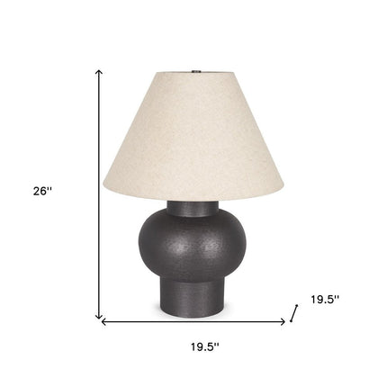 26" Black Round Bedside Lamp With Empire Shade HomeRoots