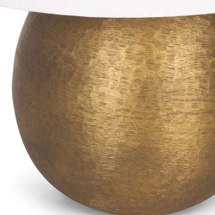 24" Gold Round Bedside Lamp With Empire Shade HomeRoots