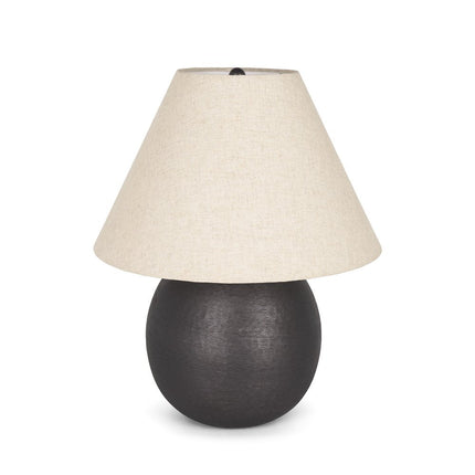 24" Black Round Bedside Lamp With Empire Shade HomeRoots