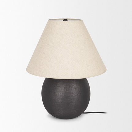24" Black Round Bedside Lamp With Empire Shade HomeRoots