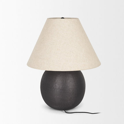 24" Black Round Bedside Lamp With Empire Shade HomeRoots