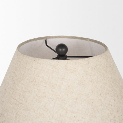 24" Black Round Bedside Lamp With Empire Shade HomeRoots