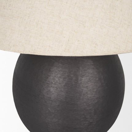 24" Black Round Bedside Lamp With Empire Shade HomeRoots