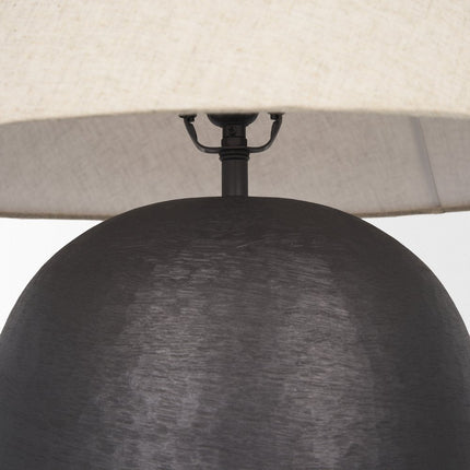 24" Black Round Bedside Lamp With Empire Shade HomeRoots
