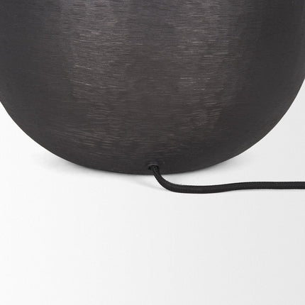 24" Black Round Bedside Lamp With Empire Shade HomeRoots