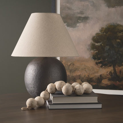 24" Black Round Bedside Lamp With Empire Shade HomeRoots