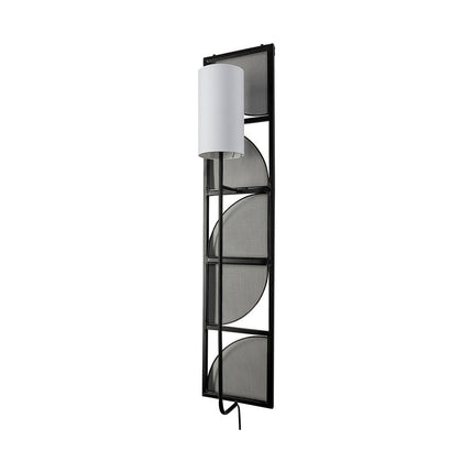 47" Black Metal and Fabric Wallchiere Sconce HomeRoots