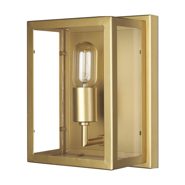 11" Gold Metal Corner Wall Light HomeRoots