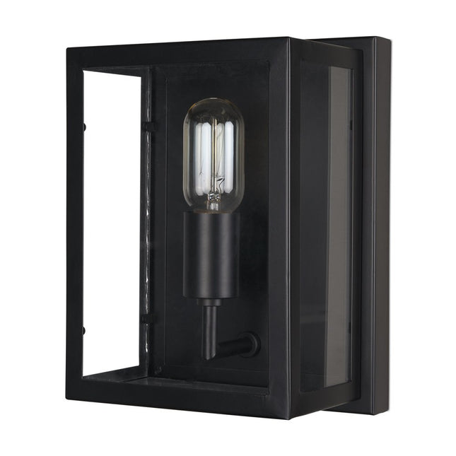 11" Black Metal Corner Wall Light HomeRoots