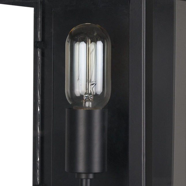 11" Black Metal Corner Wall Light HomeRoots