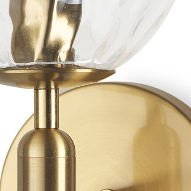 13" Gold Metal and Glass Corner Wall Light HomeRoots