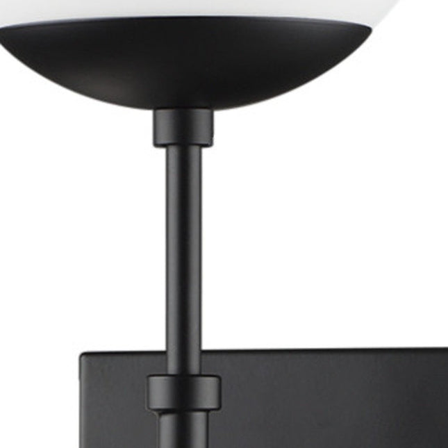 6" Black Metal and Glass Corner Wall Light HomeRoots