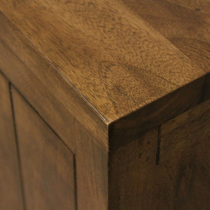 71" Chestnut Distressed Solid Wood Three Drawer Sideboard with Two Doors HomeRoots