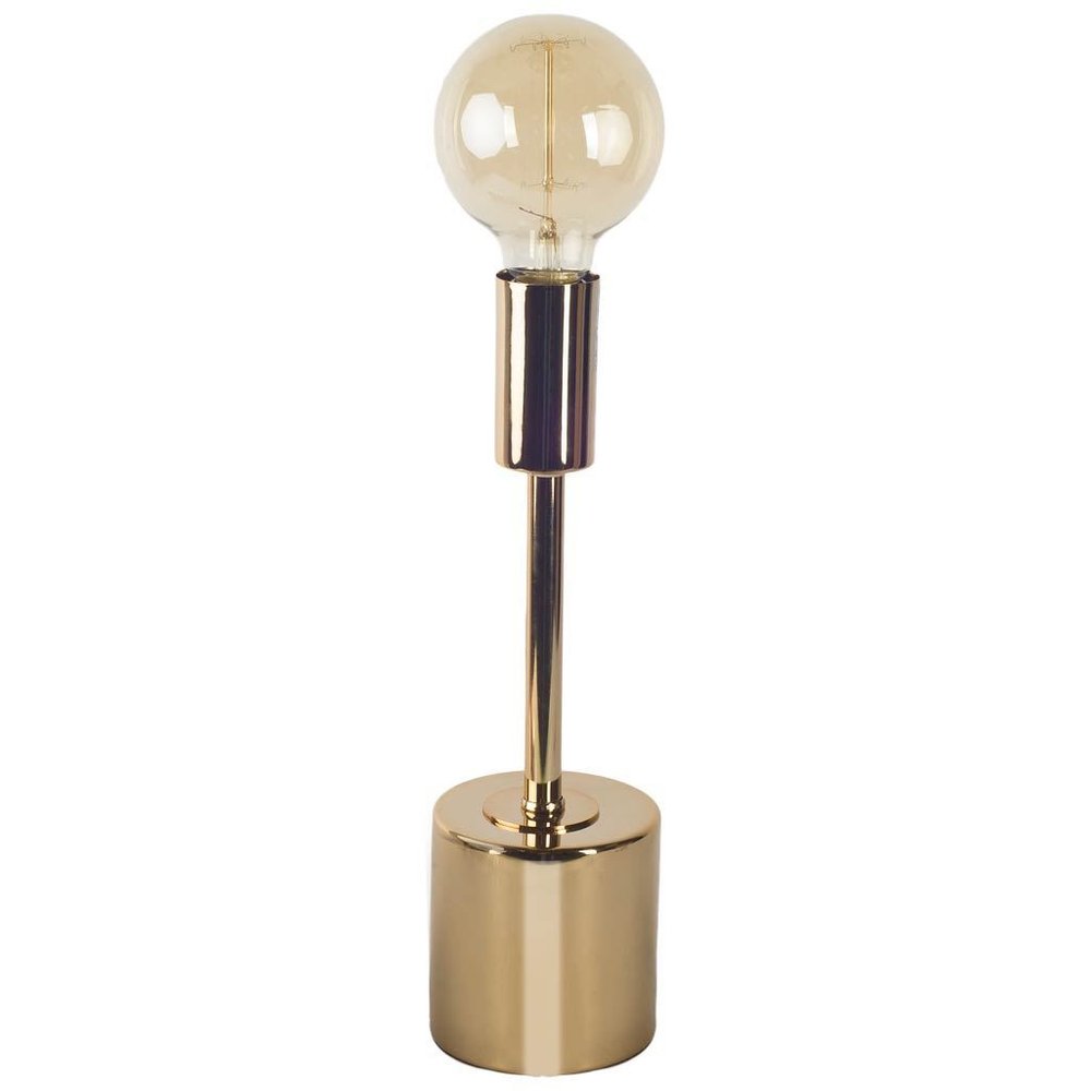 18" Gold Metal Round Bedside Lamp